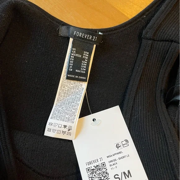 Forever 21 Black Ribbed Knit Bodycon Mini Dress Size Small - Picture 3 of 8